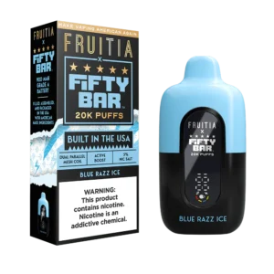 Blue Razz Ice Fruitia X Fifty Bar 20,000 Puffs Disposable Vape