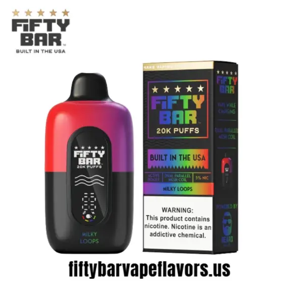 Milky Loops Fifty Bar V2 20K Puffs Disposable Vape - 5 % NIC 2 Milky Loops Fifty Bar V2 20K Puffs Disposable Vape - 5 % NIC - Image 2