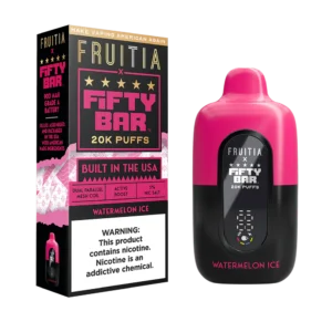 Watermelon Ice Fruitia X Fifty Bar 20,000 Puffs Disposable Vape