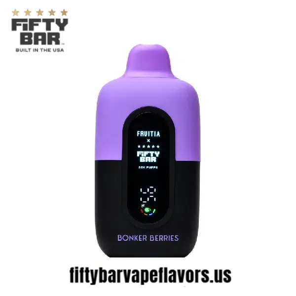 Bonker Berries Fruitia X Fifty Bar 20,000 Puffs Disposable Vape 2 Bonker Berries Fruitia X Fifty Bar 20,000 Puffs Disposable Vape - Image 2