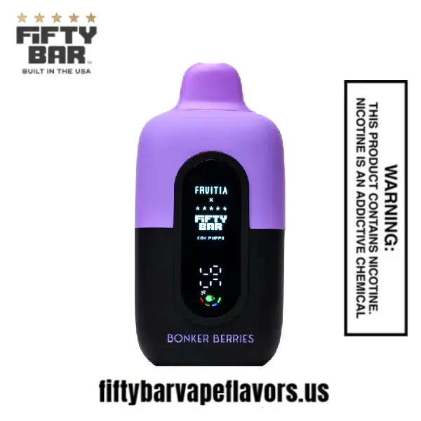 Bonker Berries Fruitia X Fifty Bar 20,000 Puffs Disposable Vape 1 Bonker Berries Fruitia X Fifty Bar 20,000 Puffs Disposable Vape