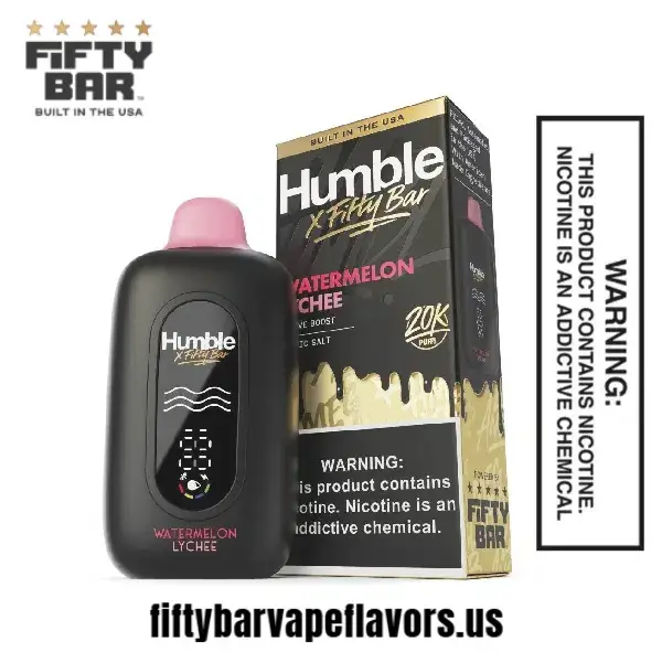 Watermelon Lychee Humble X Fifty Bar 20000 Puffs Disposable 1 Watermelon Lychee Humble X Fifty Bar 20000 Puffs Disposable