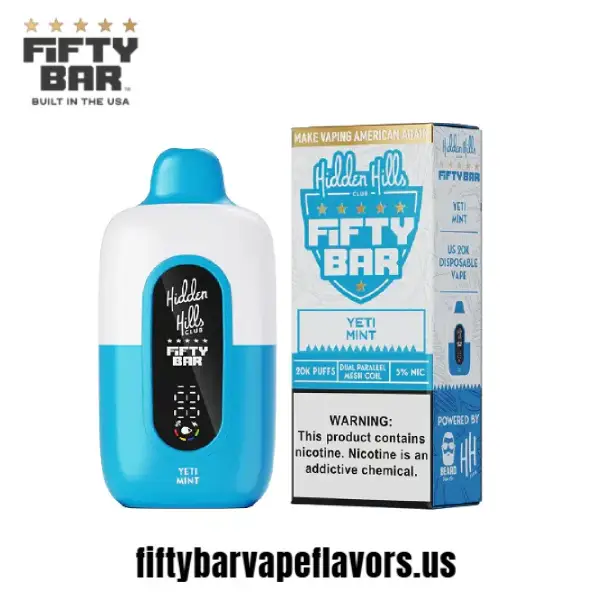 Yeti Mint Hidden Hills X Fifty Bar Disposable Vape 2 Yeti Mint Hidden Hills X Fifty Bar Disposable Vape - Image 2
