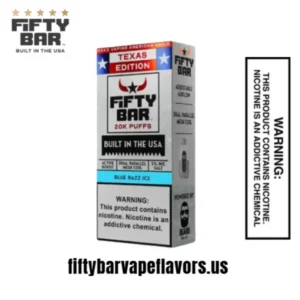 Texas X Fifty Bar Blue Razz Ice Disposable Vape
