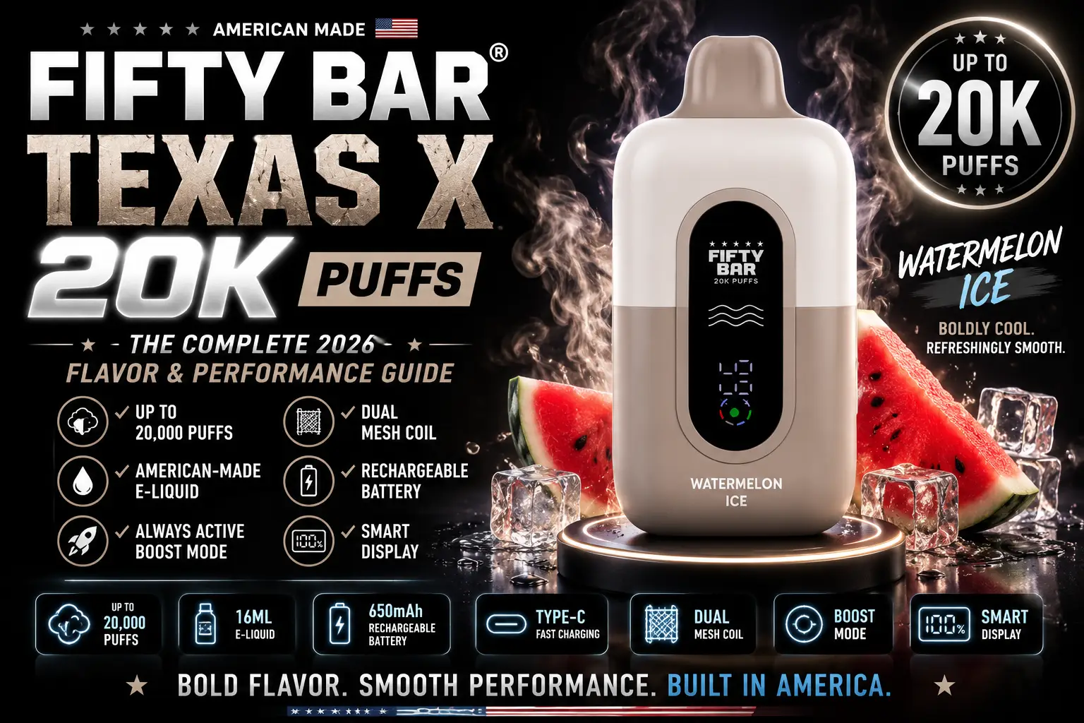 Fifty Bar Texas X 20K Puffs
