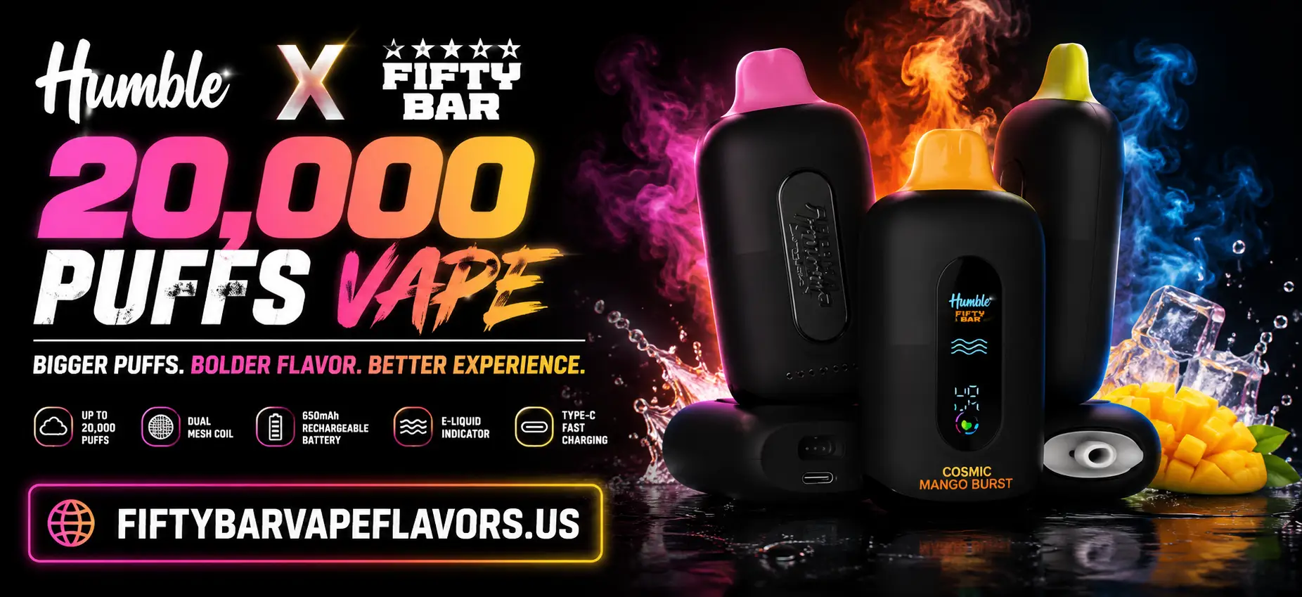 Humble X Fifty Bar 20000 Puffs Vape
