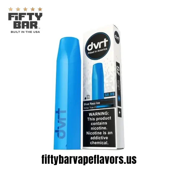 Blue Razz Ice Fifty Bar DVRT Disposable Vape - 2000 Puffs 2 Blue Razz Ice Fifty Bar DVRT 2000