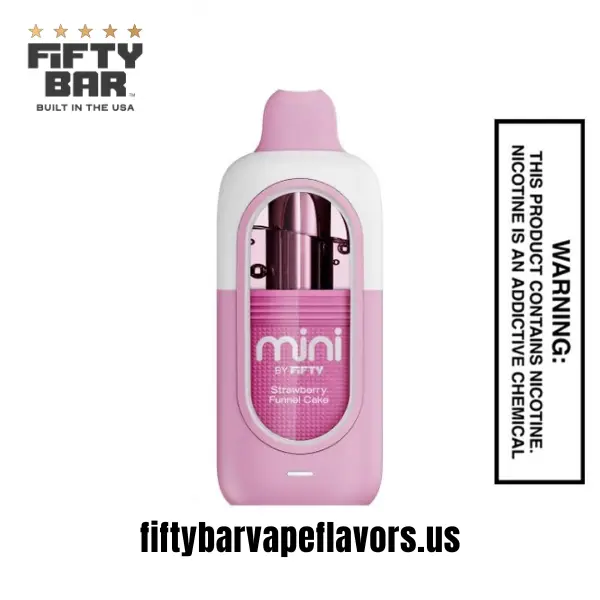 Strawberry Funel Cake Fifty Bar Mini 6500 Puffs Disposable Vape 1 Strawberry Funel Cake Fifty Bar Mini 6500
