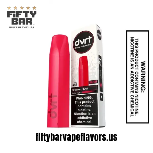Strawberry Kiwi Fifty Bar DVRT 2000 Puff Disposable Vape 1 Strawberry Kiwi Fifty Bar DVRT